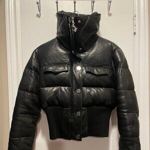'Baby Phat' leather puffer jacket XS